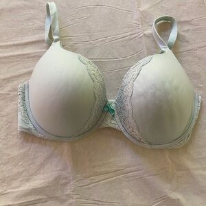 Elegant Lace Trimmed Bra - Blue